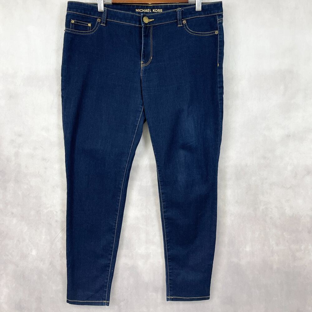 Michael Kors Womens Jeans Size 14P Jegging Stretch Dark Wash Lightweight Classic